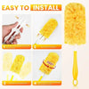Pincel de plumón amarillo desechable con mango y cabeza giratoria para fácil limpieza