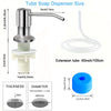 Stainless steel liquid soap dispenser with a 3 inch nozzle and a white extension tube