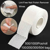 Roll of lint-free nail polish remover cotton pads for professional nail and gel polish removal