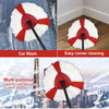 A red and white microfiber mop head replacement for a spin mop system used for car washing, corner cleaning, and glass wiping