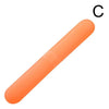 An orange portable toothbrush storage case with a black letter C symbol.