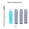 White mop cloth set with a long handle and cleaning accessories