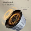 Close-up of a silver anti-vibration foot with three grooves designed to enhance sound absorption.