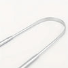 A stainless steel tongue scraper tool shown against a white background.