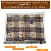 A brown and black plaid reusable travel bag with a sealed lining and triple valve.