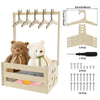 Natural wood storage crate organizer with wooden hangers and screws for baby and toys
