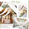 White chiffon ceiling drapes creating a romantic and attractive mood for an event or banquet decoration.