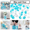 Rocas de hielo triturado de acrílico azul y transparente para decoración y relleno de jarrones
