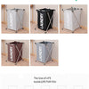 A collection of foldable laundry baskets in various colors and materials, including Oxford cloth and waterproof fabric.