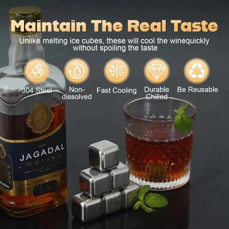Jagadal Whisky ice cubes made of 304 steel used for cooling without spoiling the taste