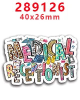 Un juego de 10 kits de letras planas de resina para hacer carteles de recepcionista médica.