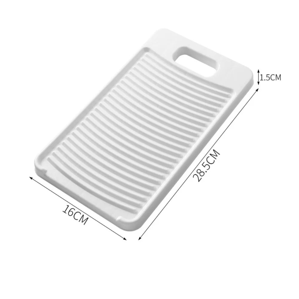 A white durable fabric washing board with a handle, shown from above.