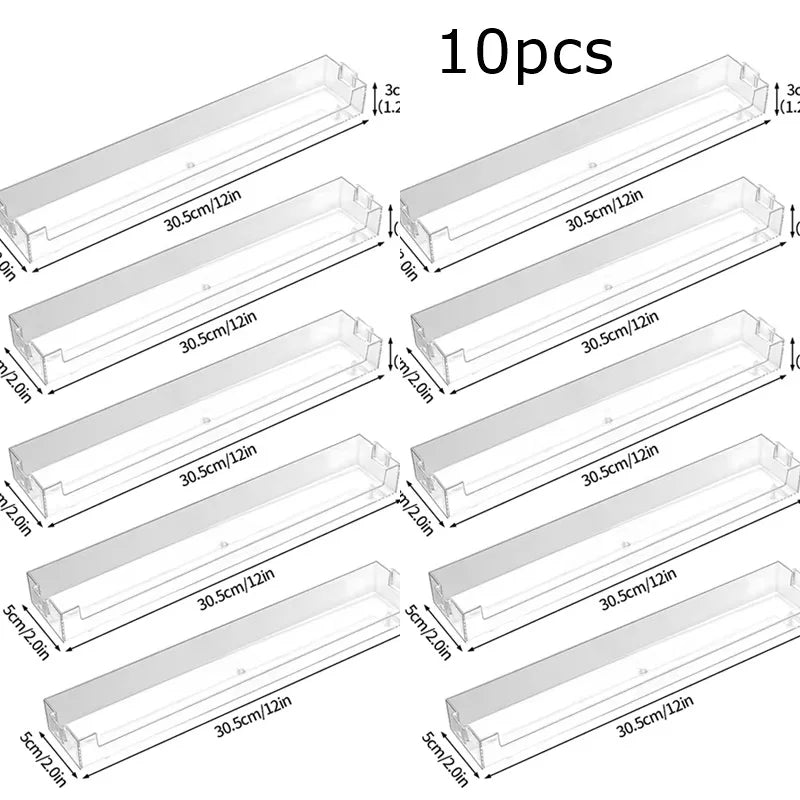 Ten wall mounted acrylic display shelves measuring 30.5cm by 12in
