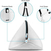 White mesh laundry bag for shoes and delicates featuring a sturdy zipper and hook design