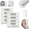 Rolls of clay sealant for pipe and wall holes shown with application tools and finished product.