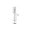 A clear glass bottle with a pump dispenser and a screw cap, labeled 50ml and measuring 3.3 units tall.