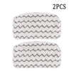 Two replacement microfiber pads for a Shark steam mop, featuring a gray and white chevron pattern.
