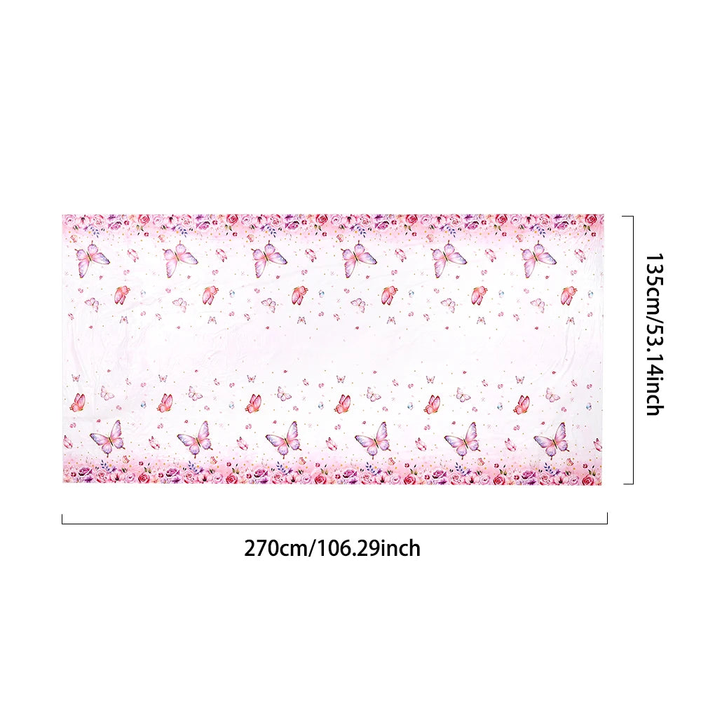 Tissu à motif de papillon aquarelle rose pour nappe ou décoration de fête