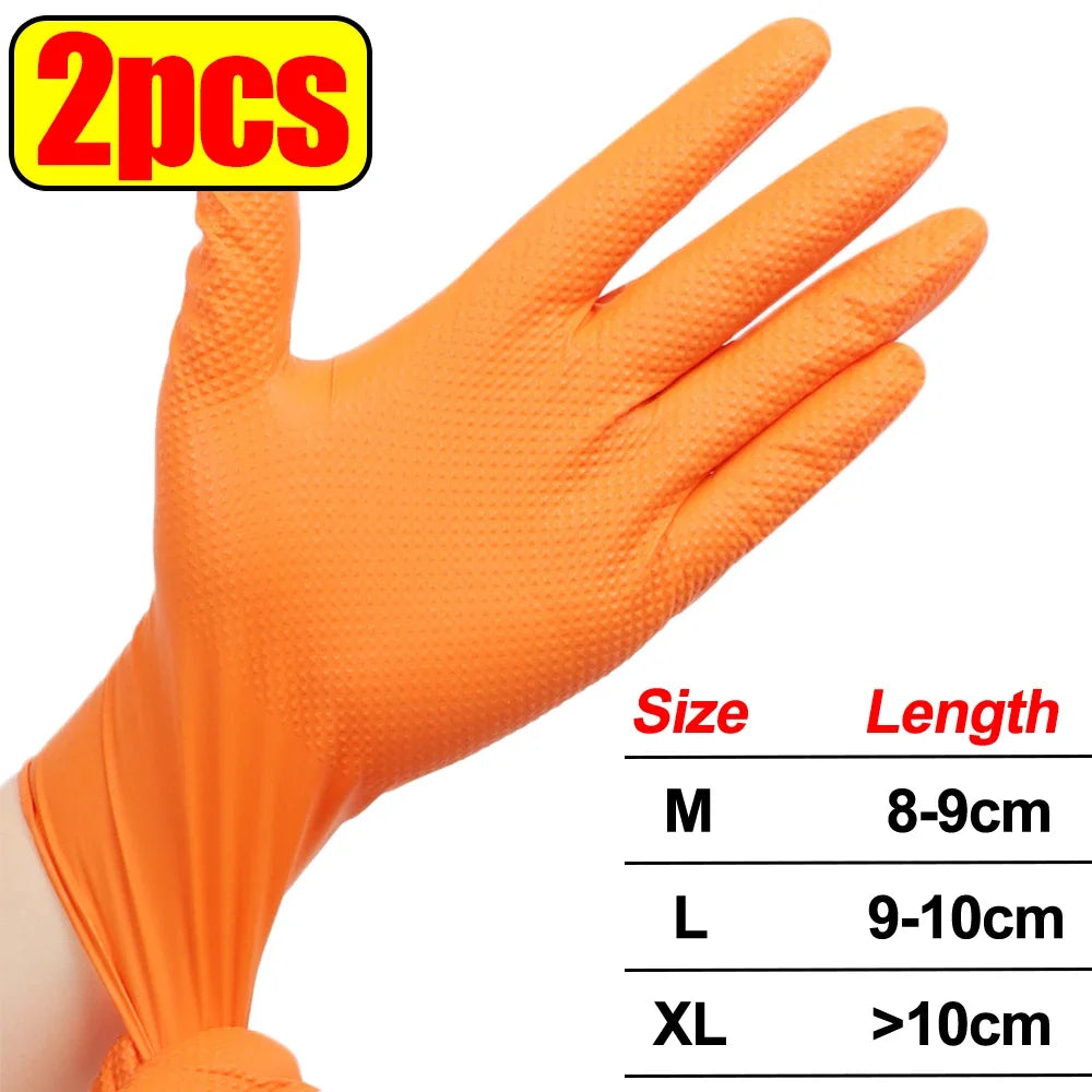 قفازان أمان برتقاليان سميكان من النتريل، مع خيارات المقاسات M, L, و XL