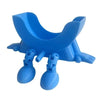 A bright blue multi-use sponge holder designed for kitchen drainage.