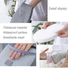 A white heat resistant ironing pad is shown being used to iron a garment, highlighting its thickened material and breathable 