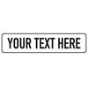 A blank rectangular metal door sign template with the text YOUR TEXT HERE displayed on it.
