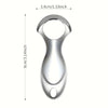 Stainless steel tongue scraper with a protective case shown in a vertical view.