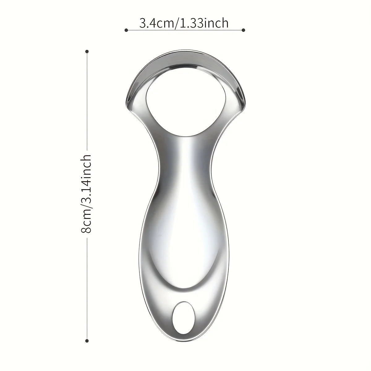 Stainless steel tongue scraper with a protective case shown in a vertical view.