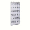 Schwarzer Schuhorganizer-Halter mit mehreren Taschen für Schuhe.