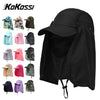 Black UV protection fishing sun hat with a mesh visor and adjustable strap
