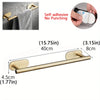 Toallero adhesivo de acero inoxidable con barra rectangular y soportes de montaje para baño