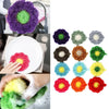 Assortment of colorful non-stick acrylic dish towels and sponges for kitchen cleaning