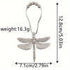 Silver dragonfly shower curtain hooks set with a loop and hanging charm