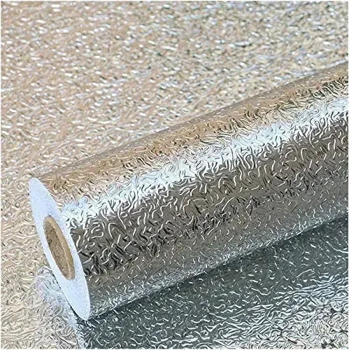 Roll of self-adhesive aluminum foil kitchen wall sticker used as a waterproof backsplash protector