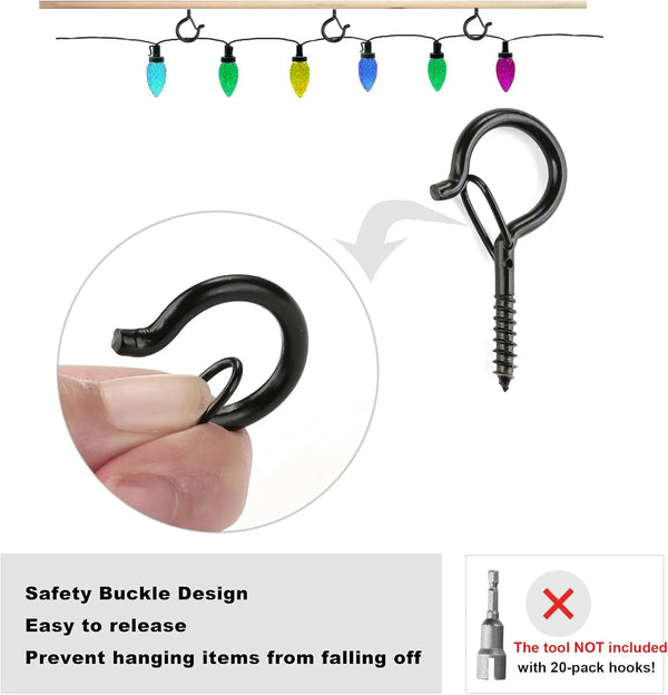 A set of heavy duty screw hooks with colorful beads for hanging plants and decorations
