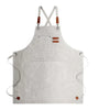 A light gray oil-proof canvas apron with straps and utility pockets.