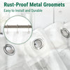 Close-up of a waterproof PEVA shower curtain liner with weighted magnets and metal grommets.