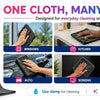Un set de six chiffons en microfibre pour le nettoyage quotidien à la maison.