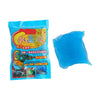 A blue pouch containing a gel kit for removing dust and debris, with a translucent blue block of the remover inside.