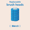 Six têtes de brosse bleues remplaçables pour un kit de nettoyage de brosse à WC à fixer au mur