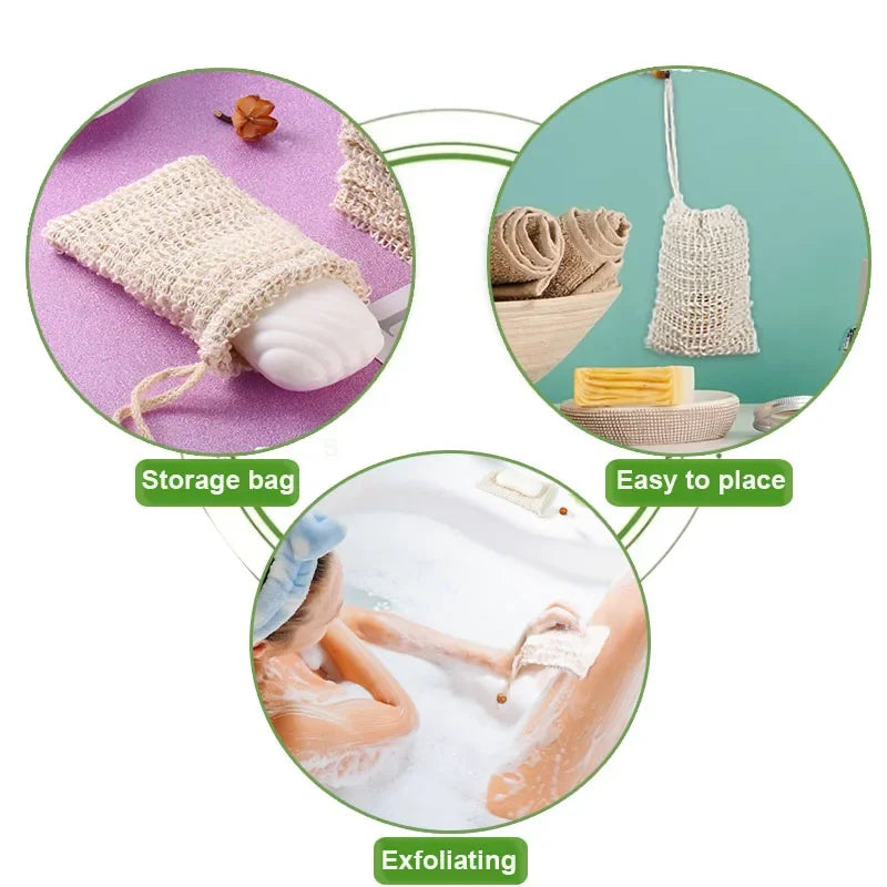 Handgemachte Sisas-Seifenspender-Beutel für Lagerung, Peeling und einfache Platzierung.