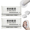 White clay sealant for pipe and wall holes shown in packaging and application