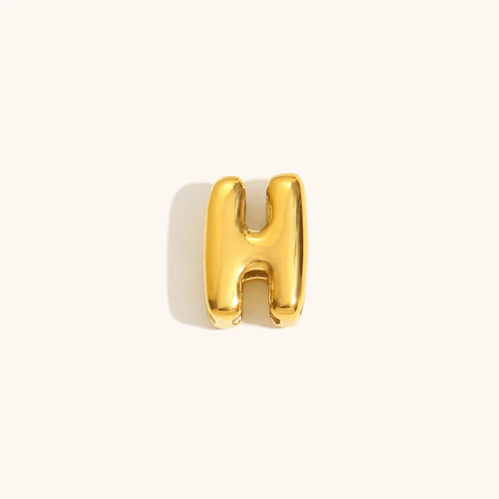 Goldvergoldetes 3D-Blasenbuchstaben-H-Anhänger.