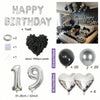 Bulk set of silver letter, round, and heart balloons for birthday parties