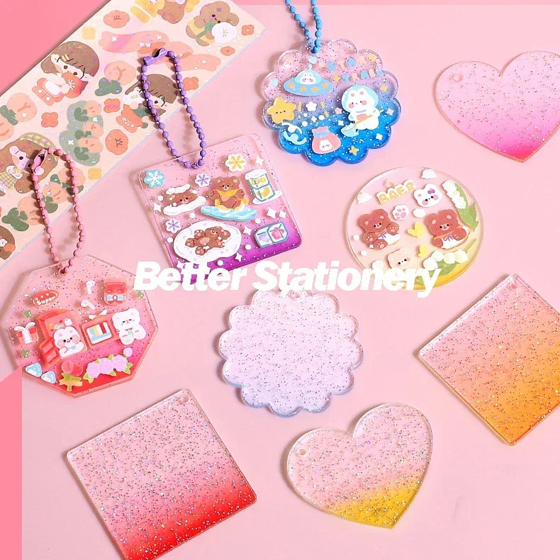 A collection of colorful, glittery, and pastel heart-shaped stickers and craft items for DIY decoration.