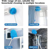 Extendable microfiber duster used for household cleaning in multiple locations like air conditioners, curtain rods, cabinets,