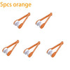 A set of five orange two-sided microfiber cleaning brushes for eyeglasses.