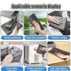A set of reusable microfiber cleaning cloths used for metal polishing, window cleaning, kitchen range cleaning, cup water col