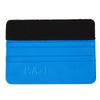 A blue plastic squeegee with a black suede felt pad, labeled P.A-1.