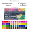 Ein Set von 48 Doppelspitzen-Brush-Stiften in verschiedenen Farben, angeordnet in einem Raster.